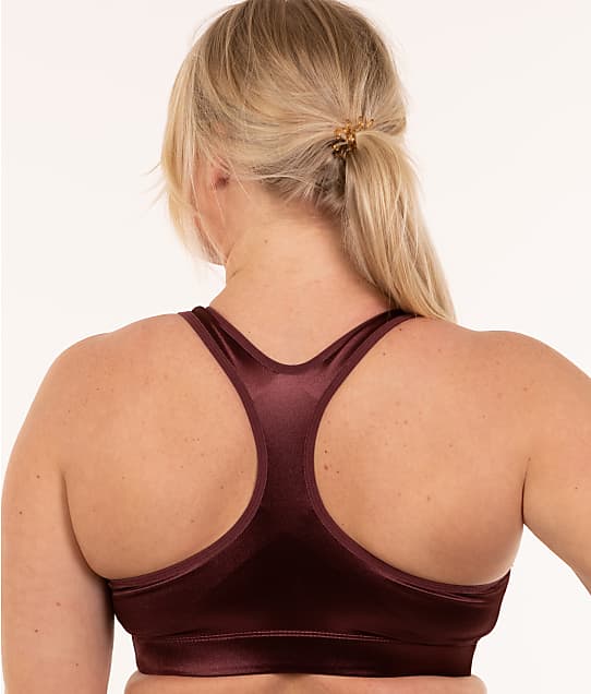 Enell High Impact Wire-Free Racerback Sports Bra in Big Sky Burgundy(Back Views) NL102