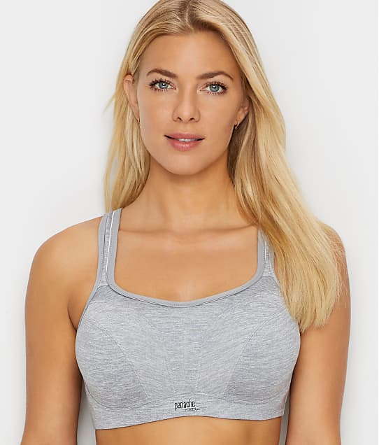 Panache Ultimate High Impact Underwire Sports Bra in Grey Marled(Front Views) 5021