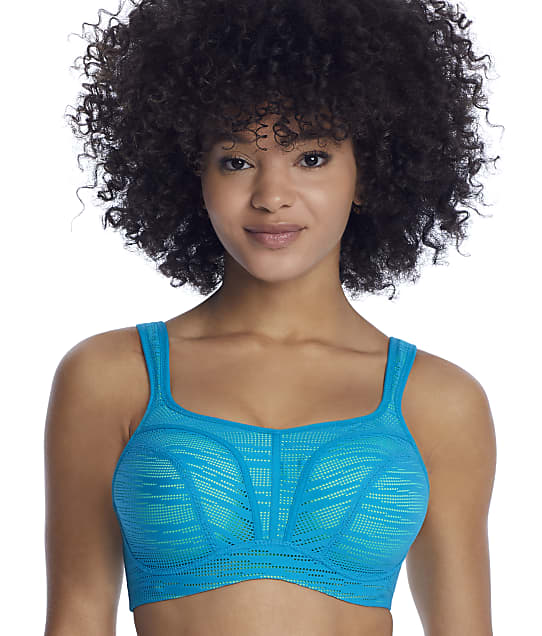Panache Ultimate High Impact Underwire Sports Bra in Teal Lime(Front Views) 5021