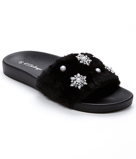 pj salvage fur slide slippers