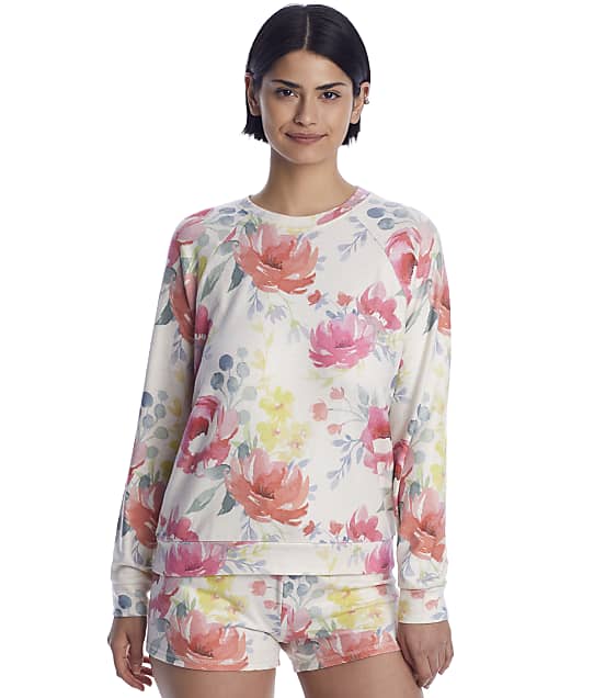 PJ Salvage Womens Loungewear Happy Blooms Long Sleeve Top