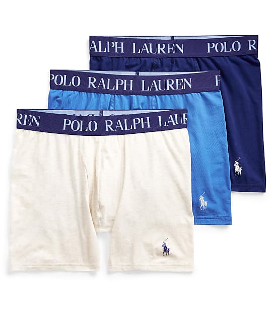 Polo Ralph Lauren 4D-Flex Stretch Cotton Boxer Brief 3-Pack in White / Iris / Royal(Front Views) LABBP3