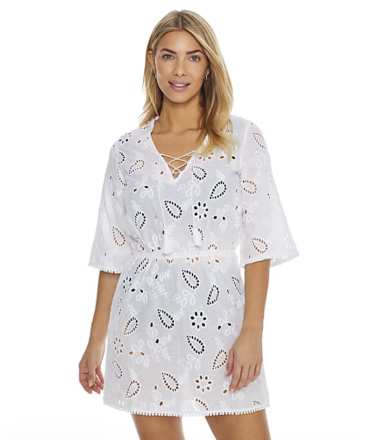 Pour Moi Broderie Cotton Cover-Up in White 13946
