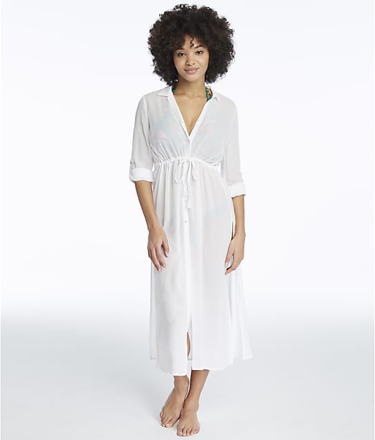 Pour Moi Cover-Up Maxi Shirt in White 13950