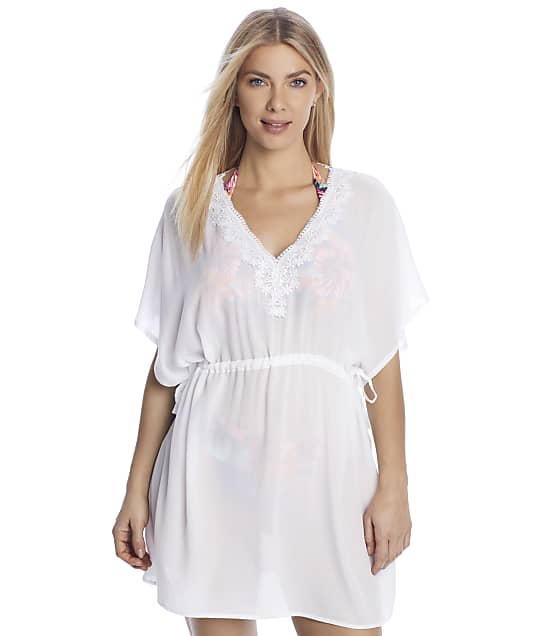 Pour Moi Crochet Lace Cover-Up in White(Front Views) 13953