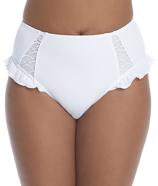 Pour Moi Island Vibe High-Waist Bikini Bottom in White 17705