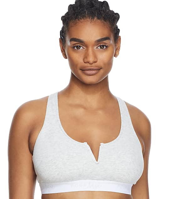 Pour Moi Love To Lounge Logo Cotton Wire-Free Bralette in Grey Marl 20106