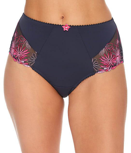 Pour Moi St. Tropez High-Waist Brief in Slate / Pink 7718