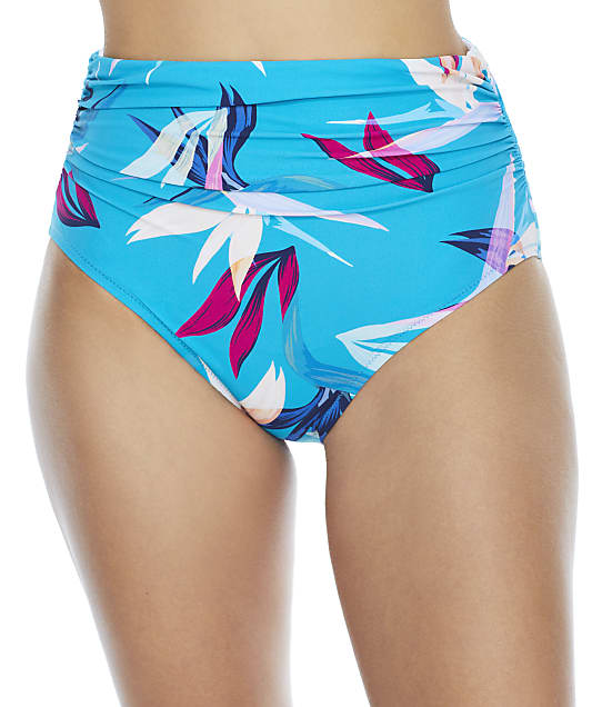 Profile by Gottex Paradise High-Waist Bikini Bottom in Multi Turquoise E2201-1P18