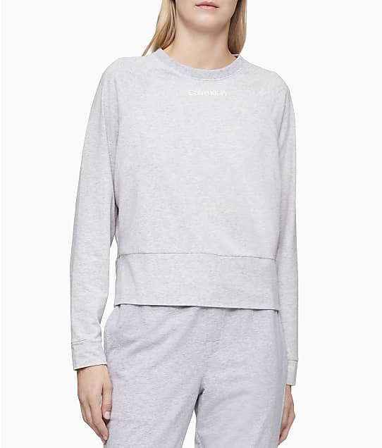 Calvin Klein Knit Crew Neck Lounge Sweatshirt in Grey Heather QS6702