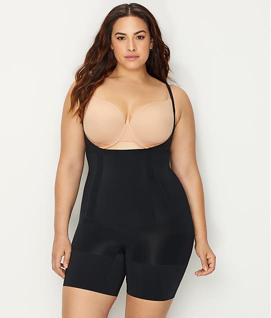 SPANX Plus Size OnCore Firm Control Open-Bust Bodysuit in Very Black 10130P