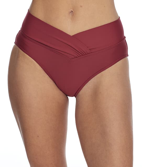 Sunsets Tuscan Red Summer Lovin' V-Front Bikini Bottom in Tuscan Red(Front Views) 31B-TUSRE
