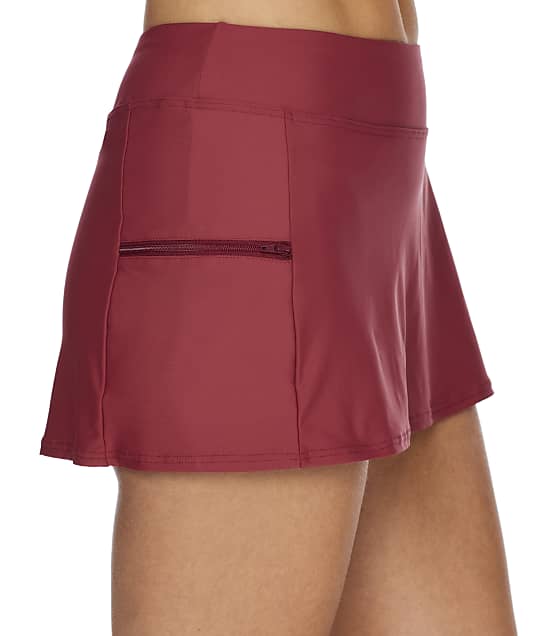 Sunsets Tuscan Red Sporty Skirted Bikini Bottom in Tuscan Red 40B-TUSRE