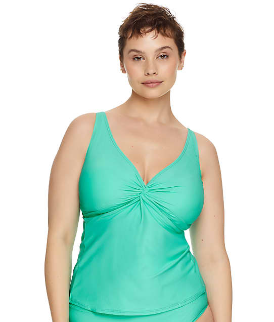 Sunsets Mint Forever Twist Underwire Tankini Top in Mint 77D-MINT