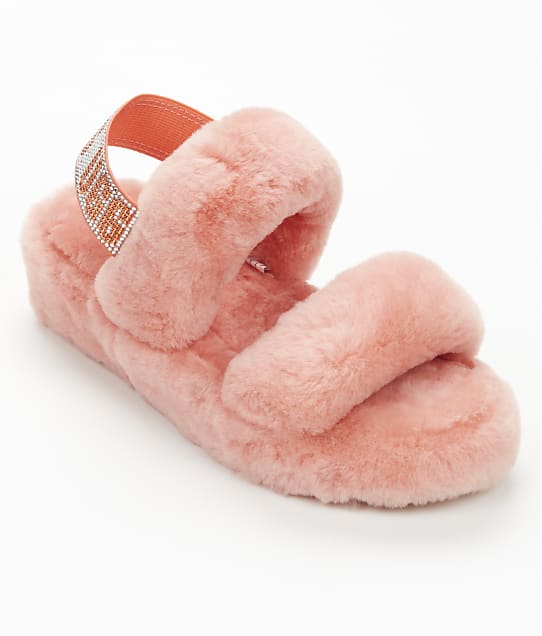 UGG Oh Yeah Bling Slides in Vibrant Coral 1114115