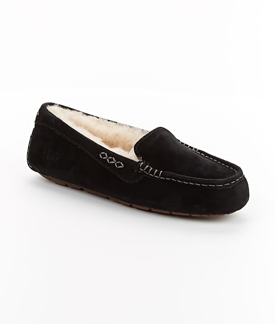 UGG Ansley Slippers in Black(Front Views) 3312