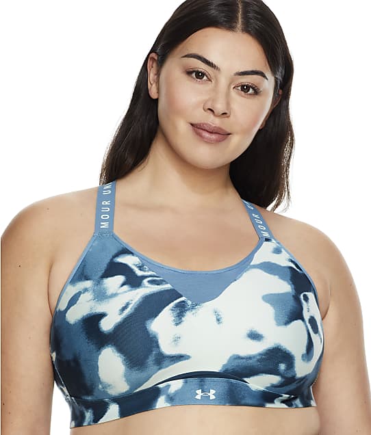 Under Armour Plus Size Infinity High Impact Wire-Free Printed Sports Bra in Aqua Foam(Front Views) 1369984