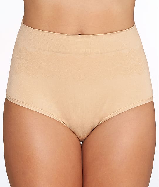 Vanity Fair No Pinch No Show Seamless Brief in Damask Neutral Lace 13170