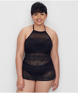 Elomi Plus Size Indie Crochet Wire-Free Tankini Cover-Up 