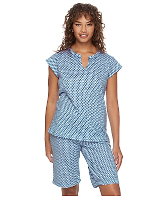 Karen Neuburger Split Neck Bermuda Knit Pajama Set