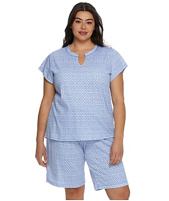 Karen Neuburger Plus Size Split Neck Bermuda Knit Pajama Set