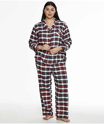 Lauren Ralph Lauren Plus Size Brushed Twill Flannel Pajama Set