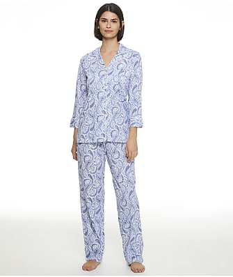 Lauren Ralph Lauren Notch Collar Knit Pajama Set