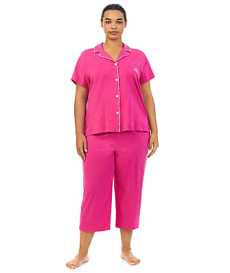 Lauren Ralph Lauren Plus Size Dark Pink Capri Knit Pajama Set