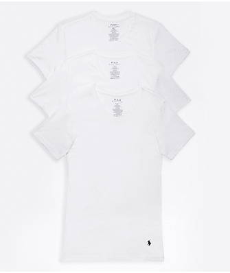 Polo Ralph Lauren Slim Fit Cotton V-Neck T-Shirt 3-Pack