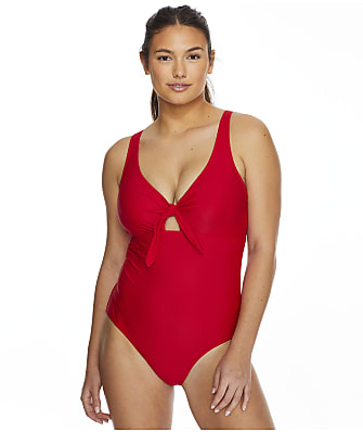 Pour Moi Solid Bow Front Control Underwire One-Piece