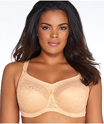 NUDE BRA #5203 LEADING LADY COMFORT WIRE FREE FULL COVERAGE LACE CUP 44A