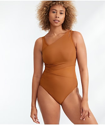 brown plus size swimsuit