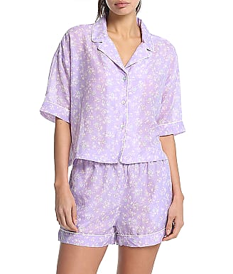 Papinelle Potager Lilac Woven Boxer Pajama Set