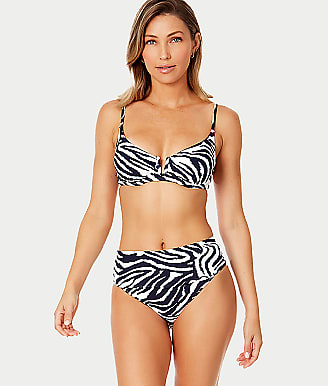 Anne Cole Signature Zebra Shadow Mid-Waist Bikini Bottom