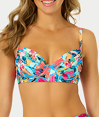 Anne Cole Signature Amalfi Floral Shirred Underwire Bikini Top