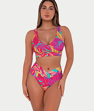 Sunsets Printed Underwire Wrap Bikini Top