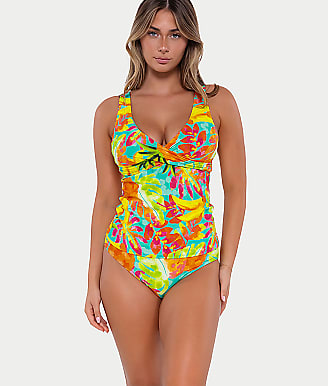 Sunsets Printed Elsie Underwire Wrap Tankini Top