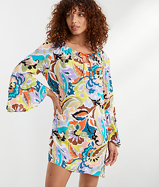 Anne Cole Signature Kashmir Paisley Bell Sleeve Tunic Cover-UP