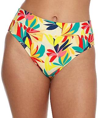 Bare Tropical Floral High-Waist Bikini Bottom