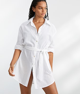 Becca Gauzy Button-Down Cover-Up
