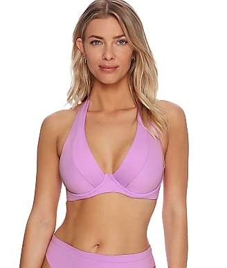 Becca Color Code Underwire Halter Bikini Top D-F Cups