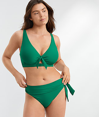 Birdsong Emerald Tie Front Bikini Top