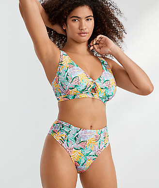 Birdsong One In A Melon Tie Front Bikini Top