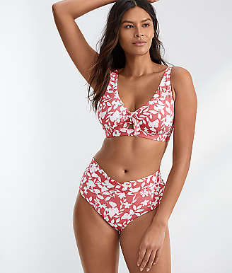 Birdsong Vintage Rose Tie Front Bikini Top