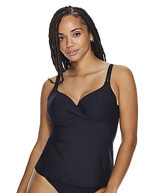 Birdsong Eco Onyx Underwire Wrap Tankini Top