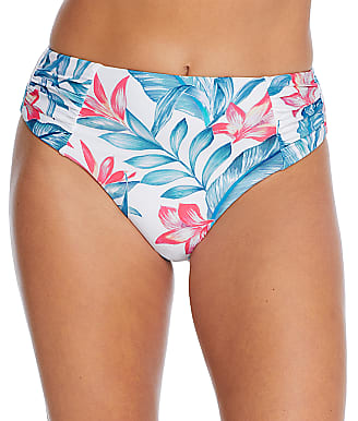 Birdsong Alpinia Bloom Ruched High-Waist Bikini Bottom