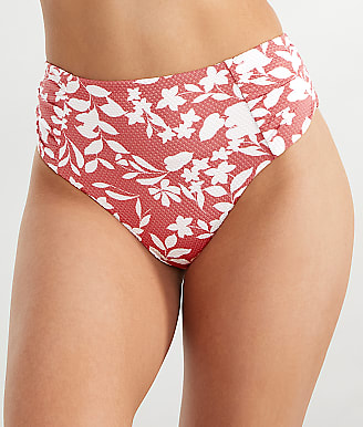 Birdsong Vintage Rose Ruched High-Waist Bikini Bottom