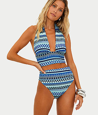 Beach Riot Louise Crochet Longline Halter Bikini Top