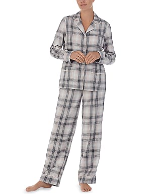 Donna Karan Sleepwear Notch Collar Woven Pajama Set