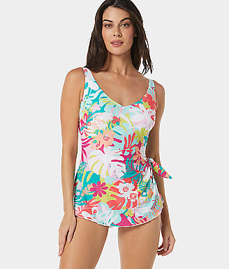 Roxanne Pacific Palm V-Neck Sarong One-Piece